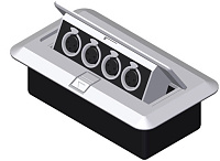 Procab CB4XFF/G напольный коммутационный бокс 4хXLR 3 pin (розетка), серый