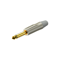 ROXTONE PJ2X-SG Разъем  jack 1/4" моно, максимальный диаметр кабеля 7.5 мм, цвет серебристый