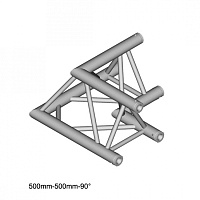 Dura Truss DT 33 C21-L90  Узел стыковочный двухлучевой - угол, 90°, алюминиевый, сечение 290х290 мм, длина сторон 50 см. Труба 50х2. Вес 3,2 кг