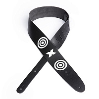 PLANET WAVES 25LSP00 гитарный ремень, кожа, черный, нанесенный рисунок Мишень Bullseye