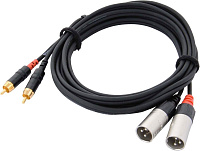 Cordial CFU 1.5 MC кабель RCA/XLR male, 1,5 м, черный