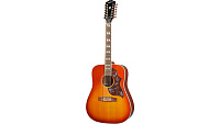 EPIPHONE Hummingbird 12-String Aged Cherry Sunburst электроакустическая 12-струнная гитара, цвет санбёрст