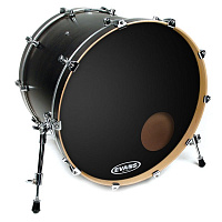 EVANS BD22RB 22" Genera EQ3 Resonant передний пластик для бас барабана, Black с отверстием 5" однослойный черный с демпфирующим кольцом