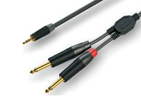 ROXTONE GPTC100/3 Аудиокабель, диаметр 5.5 мм (2x0.22 кв.мм), 3.5 мм stereo Jack  2 x 6.3 мм mono Jack, длина 3 метра