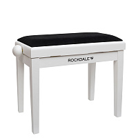 ROCKDALE RHAPSODY 131 SV WHITE BLACK деревянная банкетка с регулировкой высоты, цвет корпуса белый, сиденье - черный вельвет в рубчик