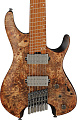 IBANEZ QX527PB-ABS безголовая электрогитара, 7 струн, HH, наклонные лады, цвет коричневый текстурированный