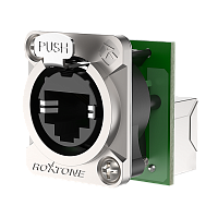 ROXTONE RE8FD5R Разъем RJ45 панельный, гнездо, тип-D, розетки соответствуют CAT5e стандарту TIA / EIA 568-C.2 и ISO / IEC1 1801, возможность использования разъема RJ45 и разъема RJ45 типа XLR