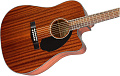 FENDER CD-60SCE DREAD ALL-MAH WN электроакустическая гитара, цвет натуральный