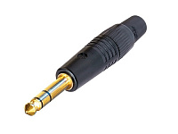Neutrik NP3C/B разъем Jack 6.3мм TRS (стерео) штекер, черненый корпус, золоченые контакты