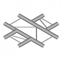 Dura Truss DT 22 C41V-X X-joint Узел стыковочный четырехлучевой (вертикальный)- крестовина, 90°, алюминиевый, сечение 220х220 мм, длина сторон 50 см. Труба 35х2. Вес 2кг