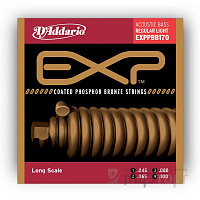D'ADDARIO EXPPBB170 струны для акустической бас гитары, coated фосфорная бронза, soft 45-100, long