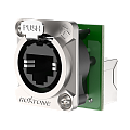 ROXTONE RE8FD5R Разъем RJ45 панельный, гнездо, тип-D, розетки соответствуют CAT5e стандарту TIA / EIA 568-C.2 и ISO / IEC1 1801, возможность использования разъема RJ45 и разъема RJ45 типа XLR