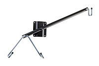 K&M 16295-000-55 настенный держатель для электрогитары с держателем грифа, 69x22х5,5 см, сталь, чёрный