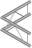Dura Truss DT 22 C21V-L90 Узел стыковочный двухлучевой - угол ( вертикальная), 90°, алюминиевый, сечение 220х220 мм, длина сторон 50 см. Труба 35х2. Вес 2.0кг