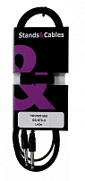 STANDS & CABLES GC-073-3  кабель распаянный инструментальный Jack-Jack 3 м.