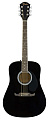 FENDER FA-125 DREADNOUGHT, BLACK WN акустическая гитара с чехлом, цвет черный
