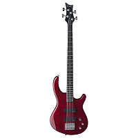 Dean E1 TRD  бас-гитара, тип «Ibanez», 24 лада, 34", HH, 1V+1T, цвет прозрачный красный