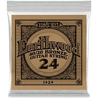 ERNIE BALL 1424 одиночная струна для акустической гитары Earthwood 80/20, калибр .024