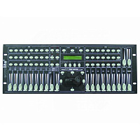 Eurolite DMX stage control 136 channels пульт управления, 8 каналов для диммера - 72 сцены и 6 программ, 128 каналов для сканеров (8 приборов не более 16 каналов каждый) - 96 сцен и 8 программ, общий блэкаут, вход аудио + встр. микрофон, ЖК-дисплей