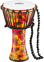 MEINL NINO-PDJ1-S-F  джембе африканский детский (8"), высота 16", материал - синтетический полимер, мембрана пластик, веревки - HTP-нейлон