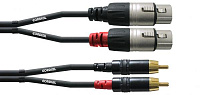 Cordial CFU 3 FC кабель RCA/XLR female, 3,0 м, черный