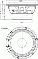 EighteenSound 8MB500/4  8" динамик среднебасовый, 4 Ом, 280 Вт AES, 95 дБ, 60-4500 Гц