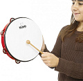 MEINL NINO24GG  тамбурин 10" с синтетической мембраной и колотушкой, пластик, цвет зеленый