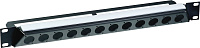 Neutrik NZP1RU-12 Рэковая панель высотой 1U для установки 12 разъемов D-типа под углом 30 град. в шкаф 19"