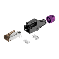 ROXTONE RJ45C5E-PH-PL Ethernet разъем RJ45 (часть A) CAT5e, 150 МГц, макс. AWG26, металлический зажим, с удобным держателем сердечника провода (деталь B), с нейлоновым защитным корпусом (деталь C) со специальной системой зажима кабеля
