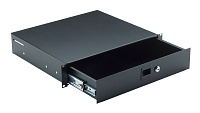 K&M 49123-073-55 рэковый выдвижной ящик на замке, глубина 390 мм, высота 3 юнита, сталь, чёрный