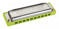 HOHNER Rocket Amp 2015/20 A (M2015106X) губная гармоника - корпус пластик ABS ярко салатового цвета, крышки из нержавеющей стали. Доступ на 30 дней к бесплатным урокам