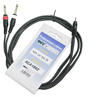 Invotone ACA1002  Аудио кабель, stereo jack 3,5 мм - 2 x mono jack 6,3 мм, длина 2 метра