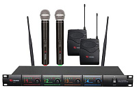 VOLTA US-4X (716.90/629.40/614.15/524.00)  Микрофонная радиосистема с двумя ручными и двумя головными микрофонами