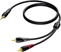 Procab CLA711/5 Кабель-переходник с одного разъема mJack 3,5 мм на два разъема RCA (вилка-вилка), 5 м