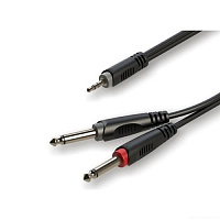 ROXTONE RAYC130/2 Аудиокабель 3.5 мм cтерео джек - 2 х 6.3 мм моно Jack, длина 2 метра