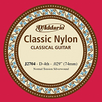 D'ADDARIO J2704 - одиночная струна д/кл. гит. .030 обмотка серебро (4-я) Normal Tension