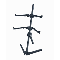 QUIK LOK SL930 двухуровневая наклонная стойка для клавишных шириной до 38 см, высота 132 см, нагрузка до 99 кг, чёрный; с чехлом