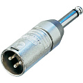 Neutrik NA2MP адаптер XLR 3 контакта штекер - Jack 6.3мм TS (моно) штекер