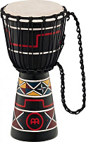 MEINL HDJ2-M  африканский джембе Medium (10" х 20"), цвет темно-коричневый с цветным рисунком, мембрана - кожа козла