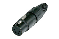 Neutrik NC4FX-B кабельный разъем XLR female черненый корпус, золоченые контакты 4 контакта