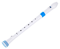 NUVO Recorder White/Blue блокфлейта сопрано, строй С, немецкая система, материал АБС пластик, цвет белый/голубой, чехол в комплекте