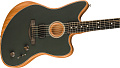 FENDER American Acoustasonic Jazzmaster Tungsten моделирующая полуакустическая гитара, цвет черный, чехол в комплекте