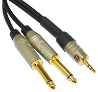 AVCLINK CABLE-925/5.0 аудиокабель JACK 3.5 мм стерео - 2 х JACK 6.3  мм моно, длина 5 метров