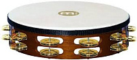 MEINL TAH2B-AB  тамбурин деревянный профессиональный, мембрана - натуральная, 2 ряда джинглов (латунь), цвет африканский коричневый