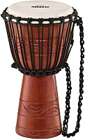 MEINL NINO-ADJ2-S  джембе африканский детский (7"x 8 1/2"), высота 15 3/4", материал - Mahogany Wood, мембрана натуральная, веревки - HTP-нейлон, цвет коричневый