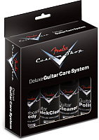 FENDER Custom Shop Deluxe Guitar Care System, 4 Pack, Black - набор из 4-х средств по уходу за гитарой