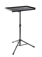K&M 13500-000-55 стойка для перкуссии или ноутбука, высота 70-125 cм, стол 573 x 373 мм покрыт фетром, сталь, цвет черный, вес 4.5 кг