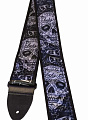DUNLOP D38-46DS Diamonds &Skulls 2" Ремень гитарный, жаккард, рисунок "череп и кости" фон кирпичный