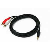 PROCAST Cable S-MJ/2RCA.5  Профессиональный межблочный соединительный звуковой кабель 3,5 мм miniJack (stereo)  2RCA (male), цвет изоляции черный, длина 5 м