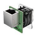 ROXTONE RE8FD5R Разъем RJ45 панельный, гнездо, тип-D, розетки соответствуют CAT5e стандарту TIA / EIA 568-C.2 и ISO / IEC1 1801, возможность использования разъема RJ45 и разъема RJ45 типа XLR